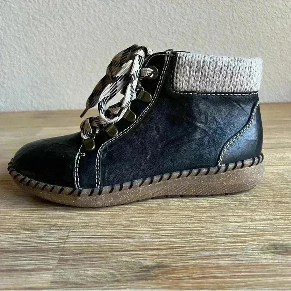 Biza Royal Women Size 6.5 Boot Bohemian Neutral Minimalist Earthy Cozy Bootie - Picture 3 of 14